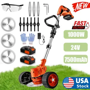 Cordless Weed Eater Electric Brush Cutter Lawn Edger Grass String Trimmer 2500W - Picture 1 of 11