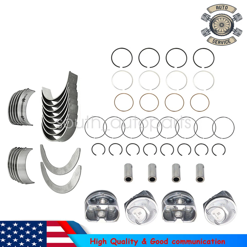 Main Rod Bearing & Piston & Rings For 2010-2016 Hyundai Sonata Kia Optima 2.4L Foto 1 de 4