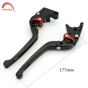 Black For Suzuki Vulcan 500 1990-2009 CNC 3D Feel Foldable Brake Clutch Levers - Picture 1 of 7