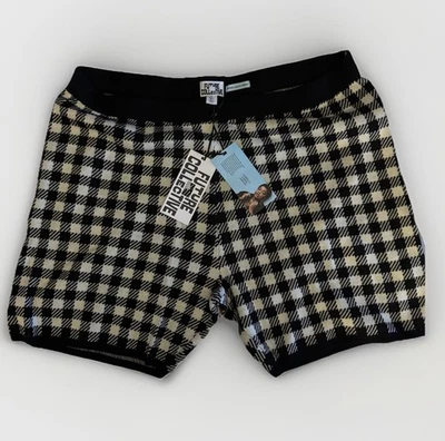 Pantalones Cortos de Bicicleta Future Collective Tejidos a Cuadros Negros Blancos Pata de Gallo Talla 1X Nuevos Foto 1 de 4