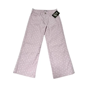 NWT Art Class Wide Leg Stretch Heart Print Canvas Pamts Size 6 - Picture 1 of 4