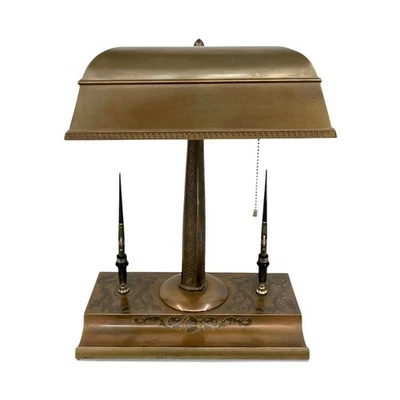 Conjunto de caneta-tinteiro SilverCrest bronze bankers abajur duplo Wahl Eversharp - Imagem 1 de 4