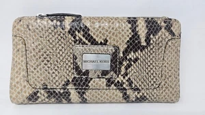 Michael Kors Geldbörsen Damen Beige Leder Schlangenleder Innenreißverschluss Kreditkartenfächer - Bild 1 von 21