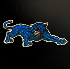 GROSS!!! PANTHER KATZE JAGUAR VINTAGE AUFKLEBER Prisma Prismatic Holo Folie Holografisch - Bild 1 von 5