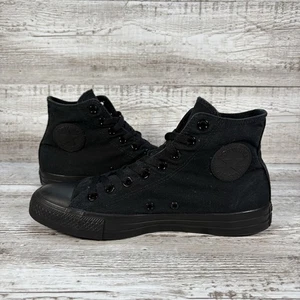 Converse Chuck Taylor All Star Hi Black Monochrome Canvas Trainers - Size 8 UK - Picture 1 of 9