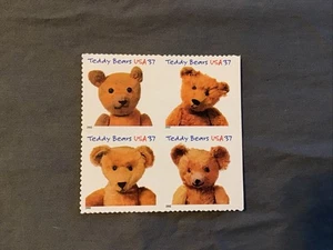 USA 2002 Scott #3653-56 TEDDYBÄREN BRIEFMARKENBLOCK 4 POSTFRISCH - Bild 1 von 2