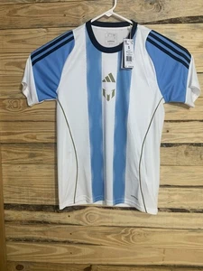 Adidas Messi Argentina Soccer Jersey Small Slim Fit White Blue AEROREADY NWT - Picture 1 of 17