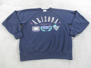Sudadera De Colección Santee Arizona Para Hombre Grande Azul Marino Cuello Redondo Gráfico Años 90 EE. UU. - Imagen 1 de 9