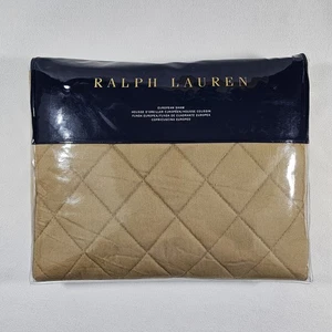 NUEVO Ralph Lauren Cromwell Moderno Ecuestre Europeo Falsa Acolchada 26x26 Camel - Imagen 1 de 13
