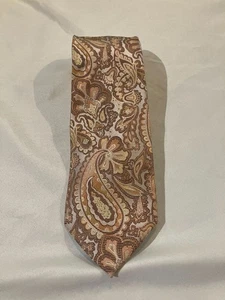 Massimo Ferre Herren Vintage 100 % Seide Paisley Krawatte, hellbraun/koralle, Einheitsgröße - Bild 1 von 2