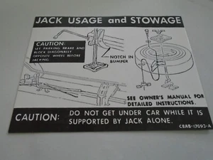 1968 Reproduction Ford (All) Jack Inst. Decal - Bild 1 von 1