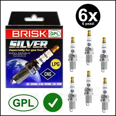 Velas De Encendido Gas GPL Metano 6 Brisk DR17YS-9 Opel Vectra B 1995>2003 - Imagen 1 de 4