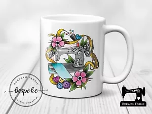 Vintage Sewing Machine, White Ceramic Mug, Sewing Themed Mug, Great Gift Idea - Picture 1 of 1