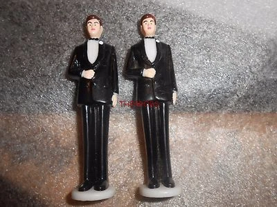 Paquete de adornos para pasteles de boda Wilton Groomsmen vintage gay LGBT Foto 1 de 4