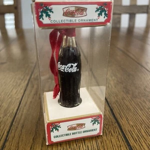 Vintage 2002 Coca-Cola Sunbloom Santa Miniature Filled Bottle Ornament Collector - Picture 1 of 6