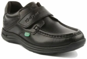 Kickers Junior Reasan Front Hook And Loop Strap In Black Size US 1- 14 - Picture 1 of 12
