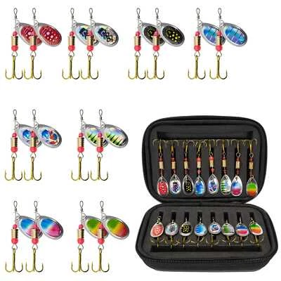 16 Spinner inkl. Case - Spinnerset Blinker Raubfischköder Kunstköder Raubfisch  - Bild 1 von 4