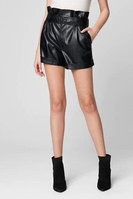 T7 BLANCO NYC Servicio Secreto Imitación Cuero Vegano Pantalones Cortos Cinturón Bolsillos Talla 28 Med Foto 1 de 3