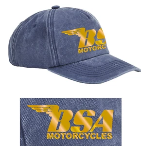 Retro Classic Vintage BSA Motorcycle Logo Relaxed 5 Panel Vintage Baseball Cap - Picture 1 of 11