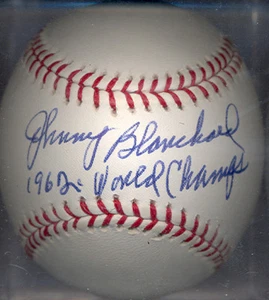 Johnny Blanchard 1962 New York Yankees handsigniert signed OML Baseball VERSTORBEN - Bild 1 von 1