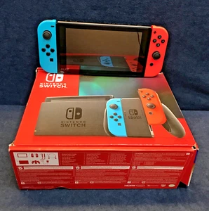 Nintendo Switch System 32GB Console w/Neon Red & Blue Joy-Cons in Box, accessory - Picture 1 of 15