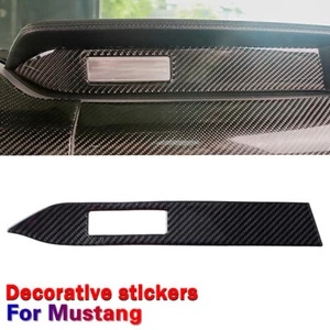 Moldura del panel de la consola del tablero interior de fibra de carbono real para Ford Mustang 2015-2019 1X - Imagen 1 de 5
