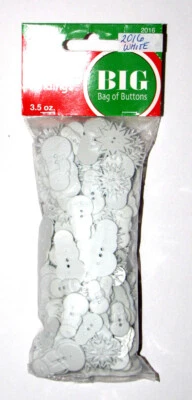 Botones de Navidad día de nieve copo de nieve y muñeco de nieve vacaciones blanco botones de plástico Foto 1 de 2