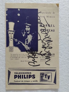 MARCEL MARCEAU FRENCH MIME ARTIST HAND SIGNED THEATER PROGRAMME URUGUAY 1961 - Picture 1 of 6