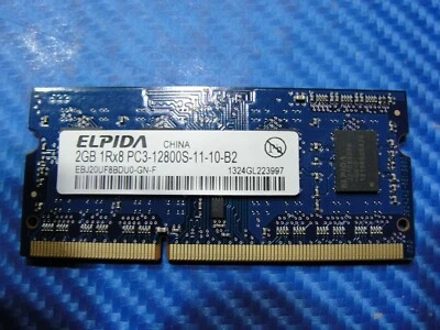 MacBook Pro A1278 Elpida 2GB 1Rx8 PC3-12800S SODIMM Memory RAM EBJ20UF8BDU0-GN-F - Image 1 of 3