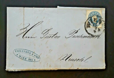 1863 Viena Austria a Neusohl Eslovaquia Lista de Compra Cornides & Company Cubierta Foto 1 de 4