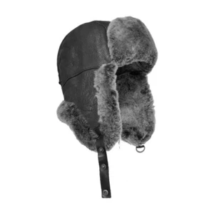 Russische Uschanka Winter Trapper Mütze Lammfell Schaffell Leder Outdoor Hut - Bild 1 von 54
