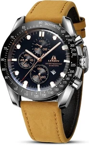 Reloj Para Hombre Casio Resistente Al Agua Acero Inoxidable Hora Mundial Oro - Picture 1 of 8