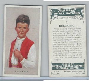 C6 Imperial Tobacco, Children Of All Nations, 1924, #9 Bulgaria