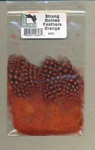 Strung Guinea Feathers - orange SGF271 - Picture 1 of 1