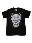Stone Cold Steve Austin Blue Skull WWE Officially Licensed Mens Black Shirt