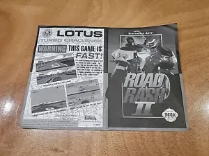 Vintage ROAD RASH II Sega GENESIS Game B&W Instruction Manual Booklet **ONLY** - Picture 1 of 24