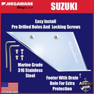 Skeg Guard Suzuki 150-175-200-225hp 2 Strokes (1986-2002) Megaware USA Protector - Picture 1 of 2