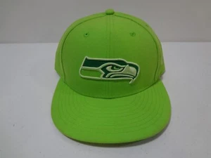 NFL Seattle Seahawks LOGO Fitted 7 1/2 Hat New Era 59FIFTY NEW NWOT Neon Green - Picture 1 of 4