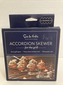 Accordion Skewer Sur La Table For BBQ Barbecuing  Heavy Duty Stainless Steel - Picture 1 of 3
