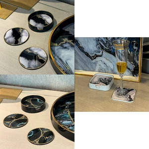 Set of 4 Decorative Stylish Beer Wine Coffee Tea Drinks Coaster Set - Picture 1 of 28