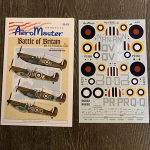 Model Aircraft Decal Battle Of Britain Mk I &II Spitfires 48-679 PT I - Picture 1 of 4
