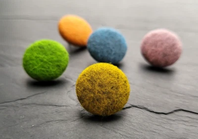 100% Wool Felt Fabric Covered buttons LIMITED STOCK (DISCONTINUED COLOURS) - Image 1 of 4