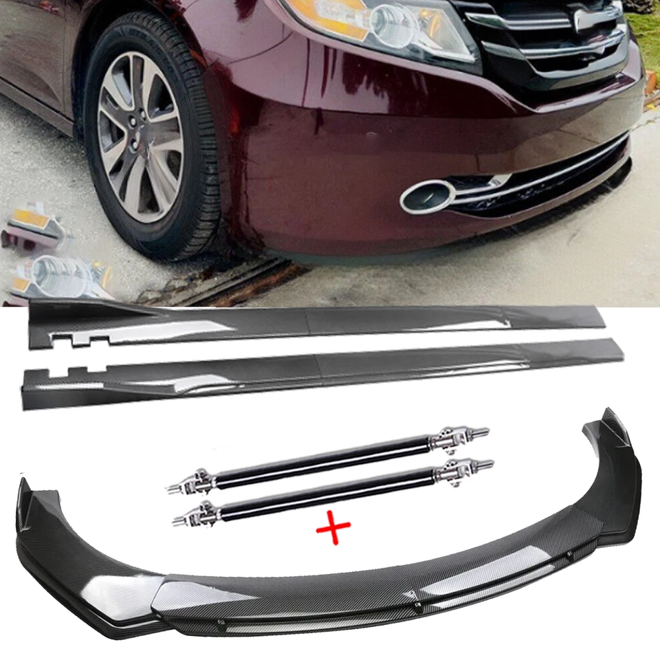 Front Lip Chin Bumper Spoiler Carbon Fiber For 11-17 Honda Odyssey Body Kits Foto 1 de 4