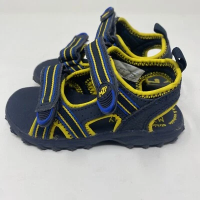 Stride Rite Sandals Boys 9M Made2Play Blue Yellow Leather Straps - Image 1 of 4
