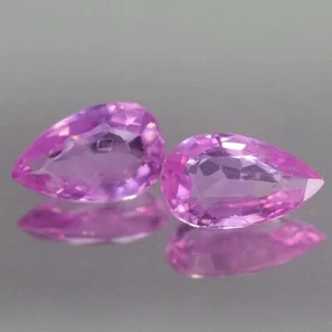0.78CT STUNNING VVS PAIR UNHEATED UNTREATED PEAR BURMESE PINK SAPPHIRE NATURAL - Picture 1 of 3
