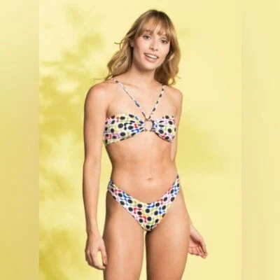 Top de bikini bandeau sin tirantes media luna Maaji Happy Asteracea talla mediana Foto 1 de 4