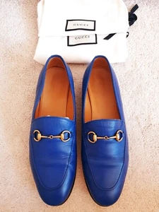 Gucci Women Blue Horsebit Jordaan Loafers Mules EU 39 UK 6 US 9 rrp£745 - Picture 1 of 13