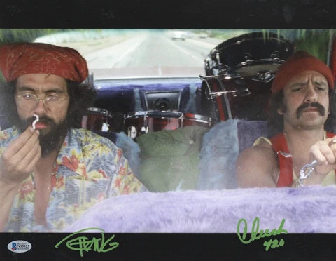 UP IN SMOKE TOMMY CHONG CHEECH MARIN SIGNED AUTOGRAPH 11X14 PHOTO BECKETT BAS 23 Cover
