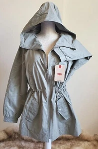 Levis Windbreaker Womens Cargo Jacket Coat Size L GREEN Outdoor Parka Sweater - Picture 1 of 11