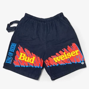 Vintage 90s Mens Budweiser Trunks Size L Beer Holder Shorts College Party Beach - Picture 1 of 11